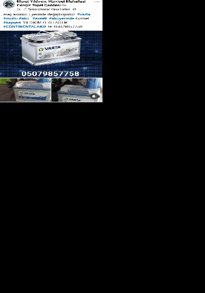 YILDIRIM OTO LASTİK CONTİNENTAL VARTA AKÜ 7